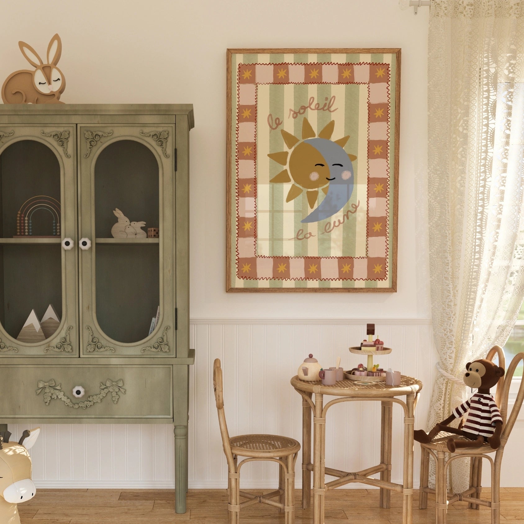 Le Soleil La Lune Nursery Print