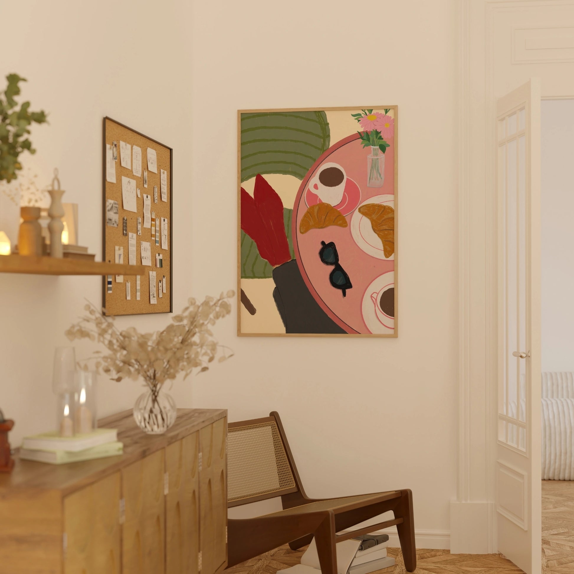 Italienisches Wandbild für den Esstisch – Pasta-Wein-Küchenmotiv