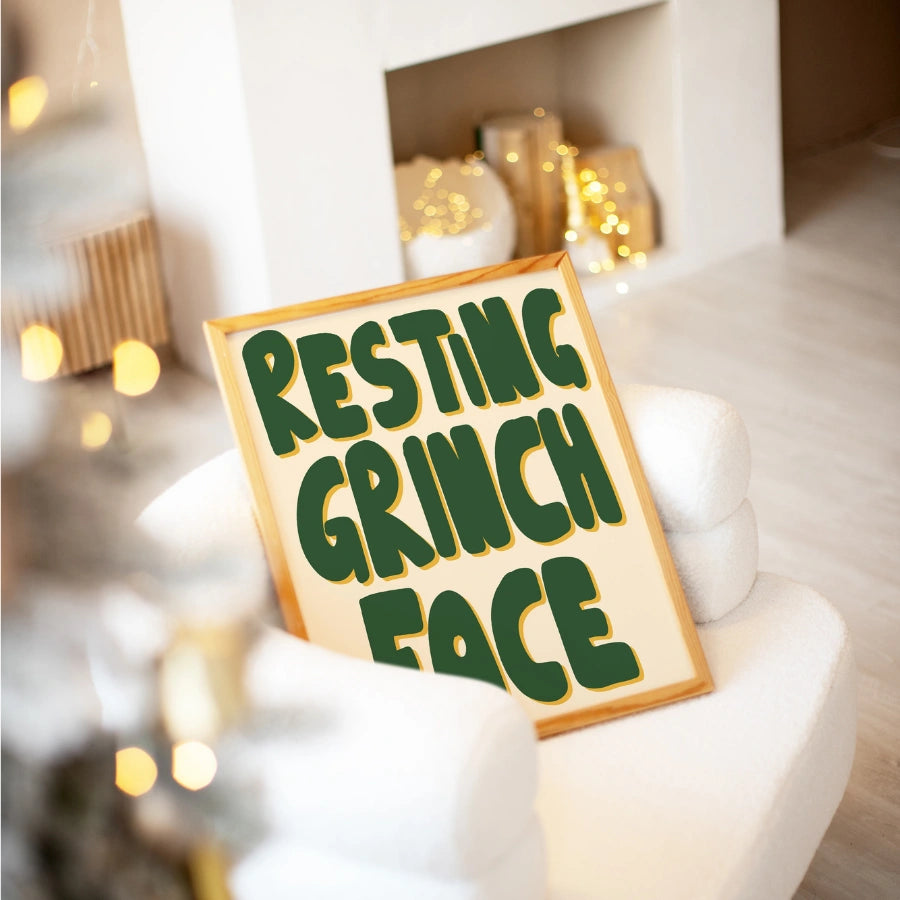 Resting Grinch Face – Funny Christmas Wall Art Print