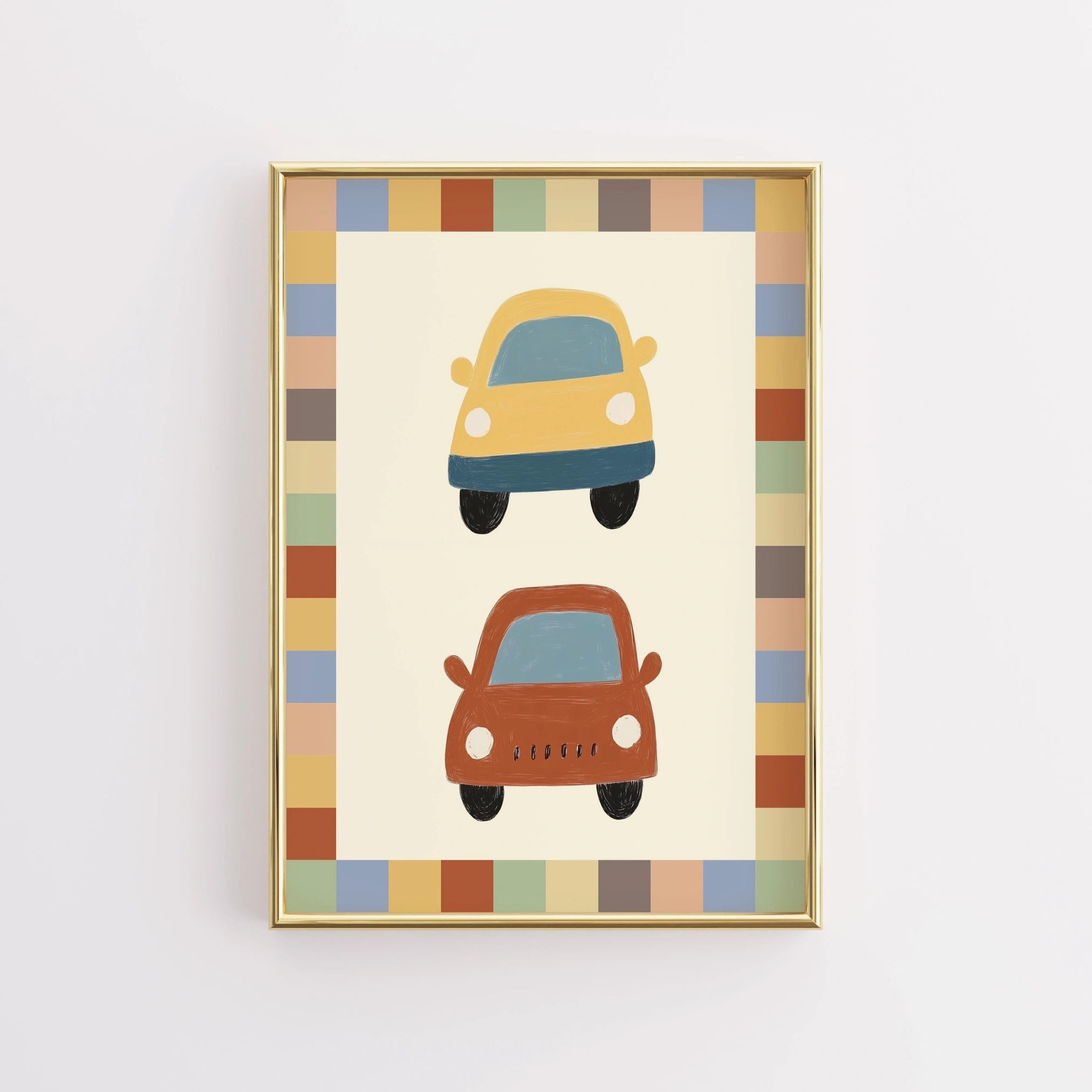 Cars Wall Art for Kids - Colorful Vehicle Nursery Print
