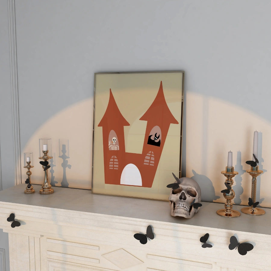 Haunted House Wall Art – Cute Halloween Castle Print