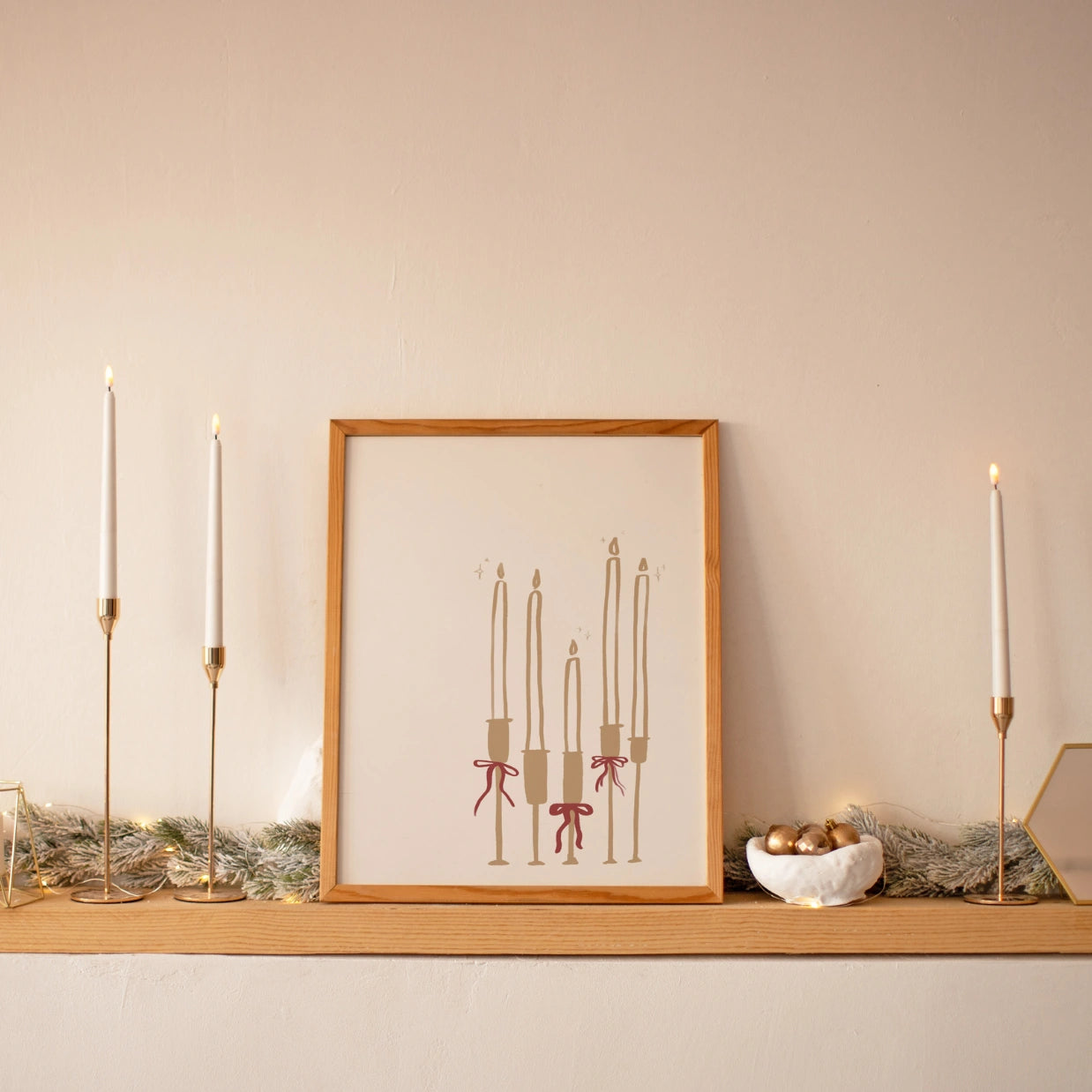 Christmas Candle Wall Art