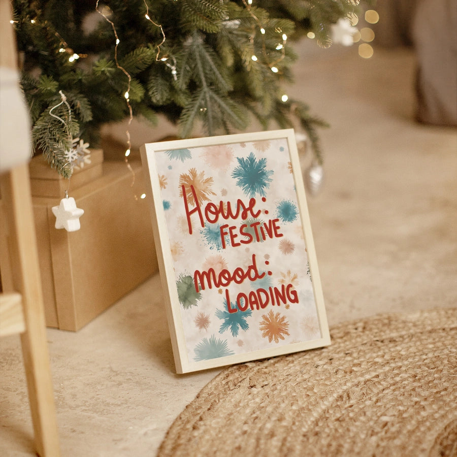 Festive House Vibes – Scandinavian Christmas Wall Art Print