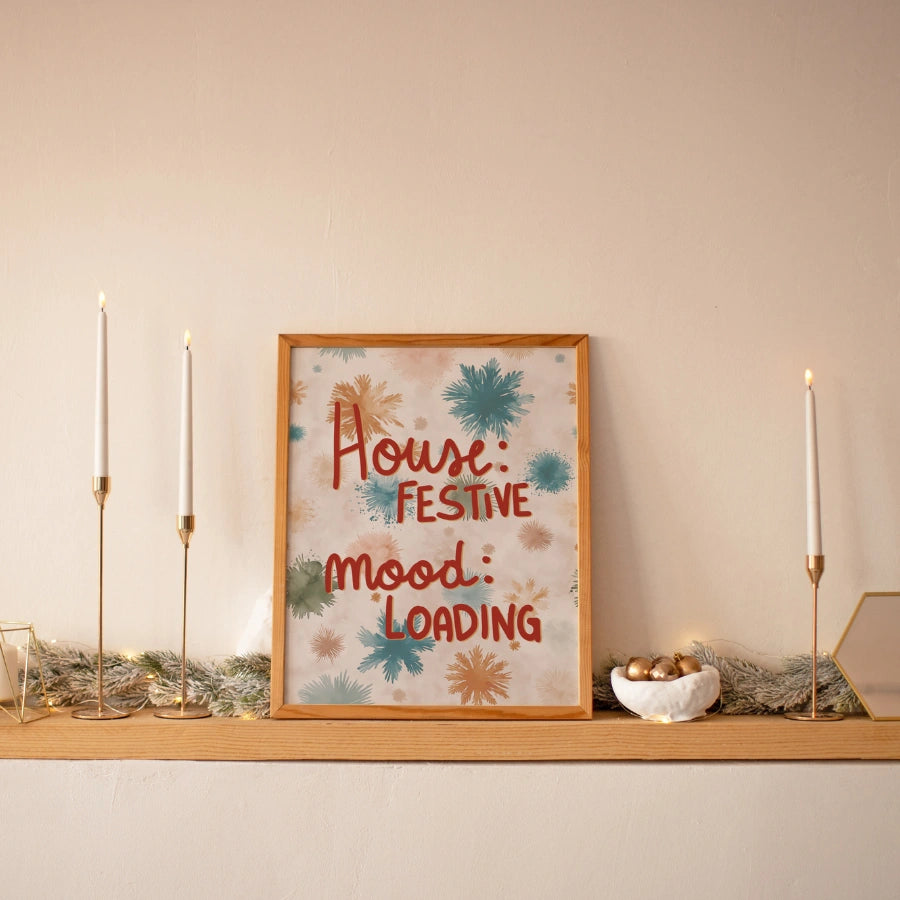 Festive House Vibes – Scandinavian Christmas Wall Art Print