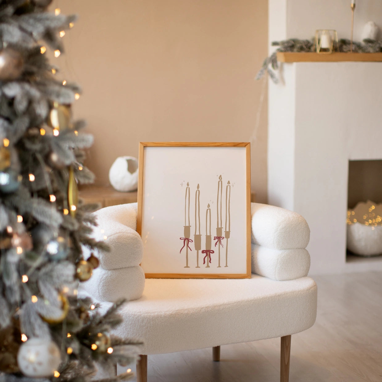 Christmas Candle Wall Art