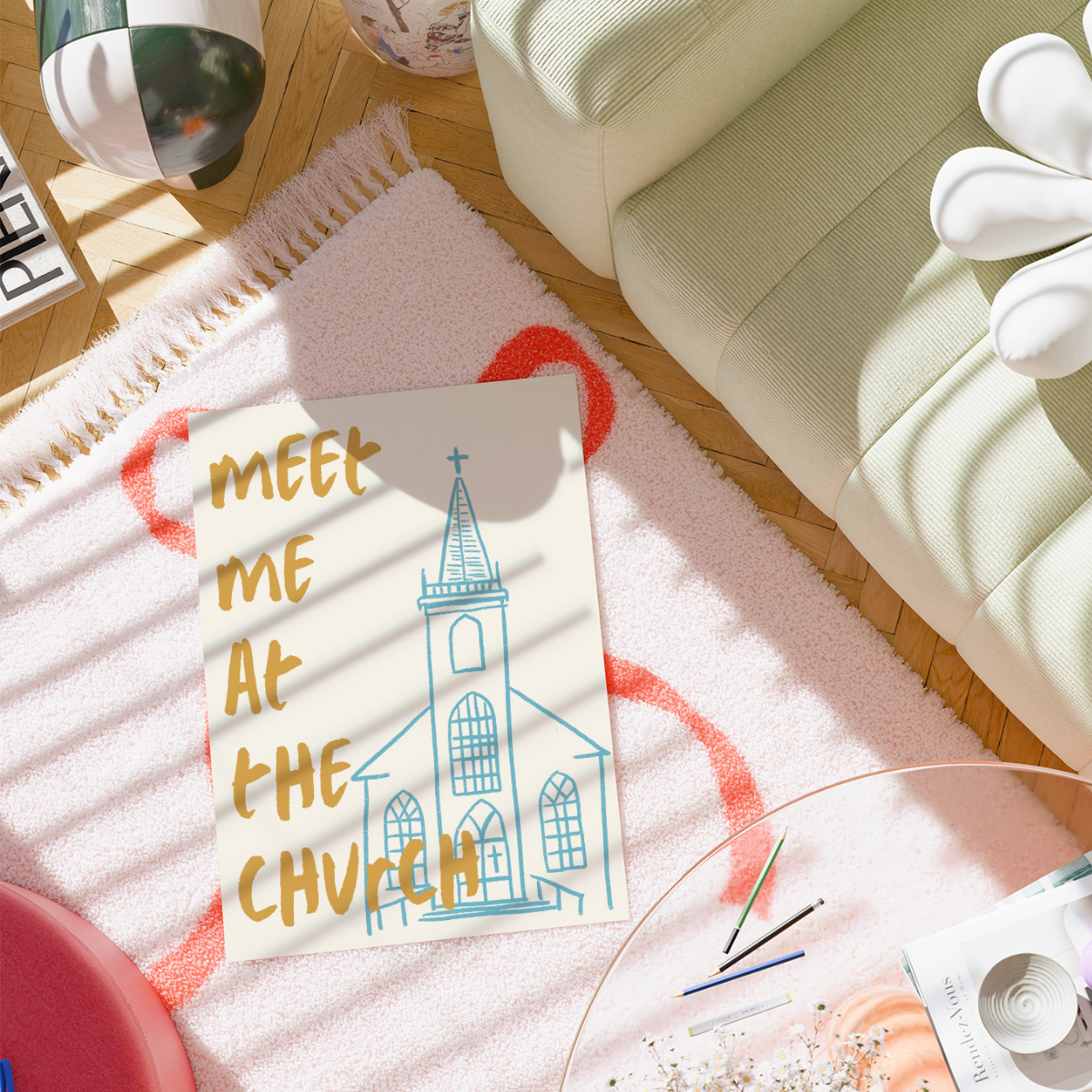 Wir sehen uns in der Kirche – Trendige christliche Wandkunst