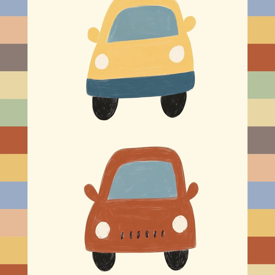 Cars Wall Art for Kids - Colorful Vehicle Nursery Print