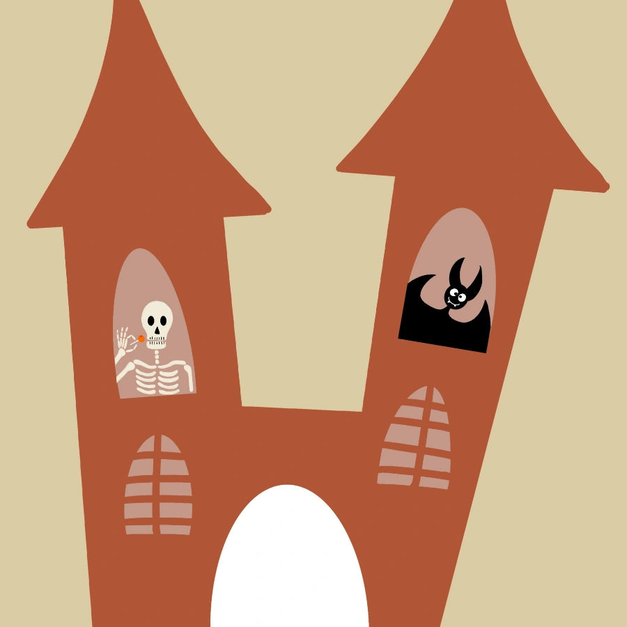 Haunted House Wall Art – Cute Halloween Castle Print