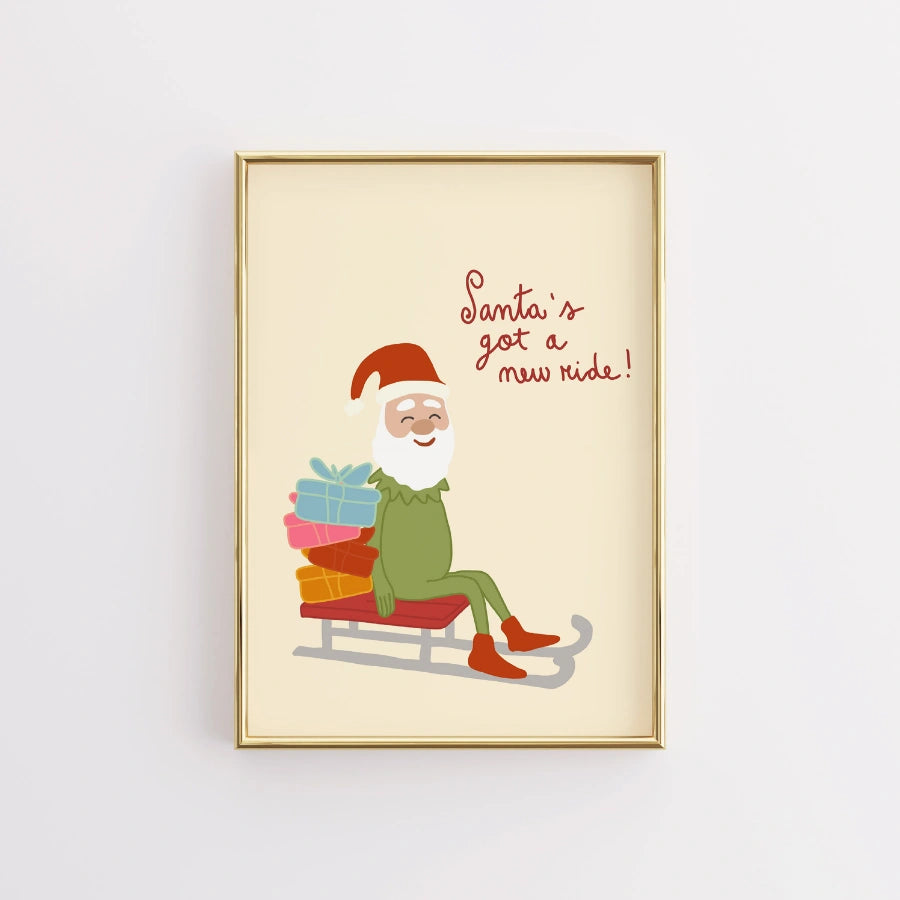 Santa’s New Ride – Scandinavian Holiday Print