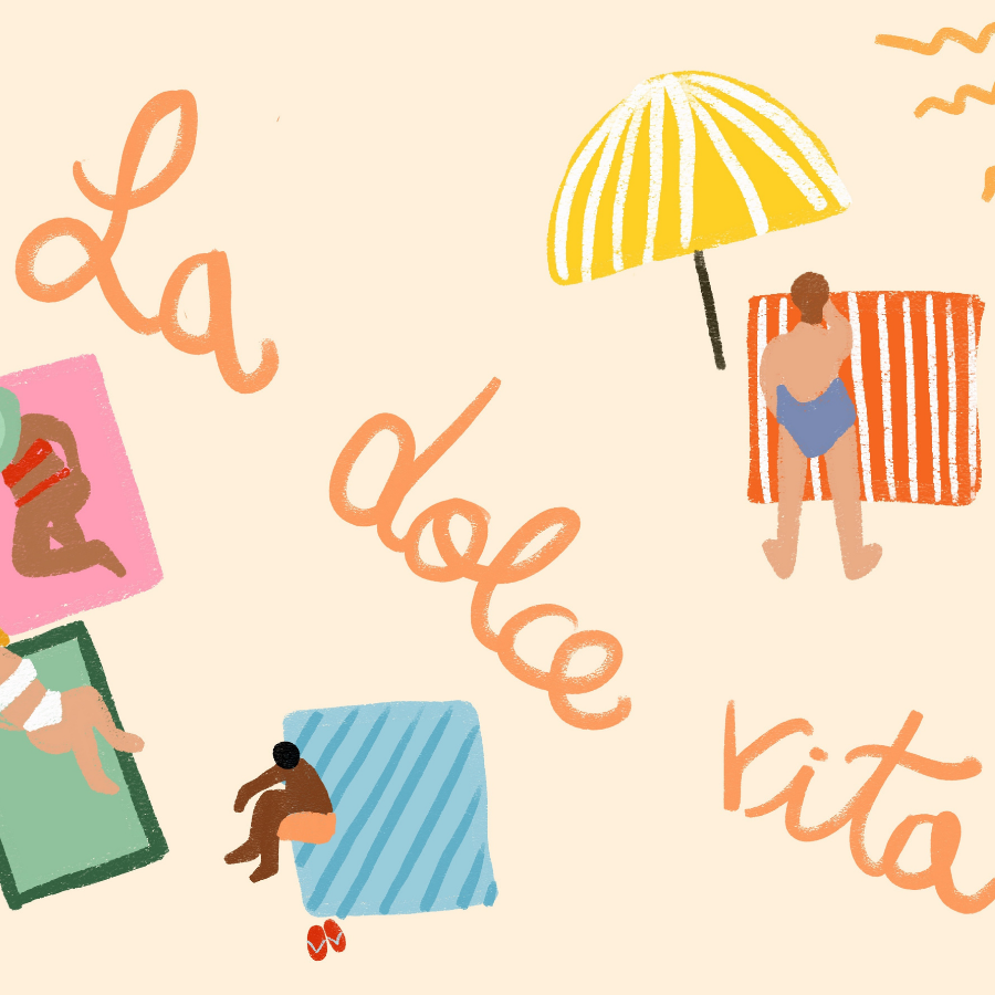 La Dolce Vita – Playful Italian Beach Print