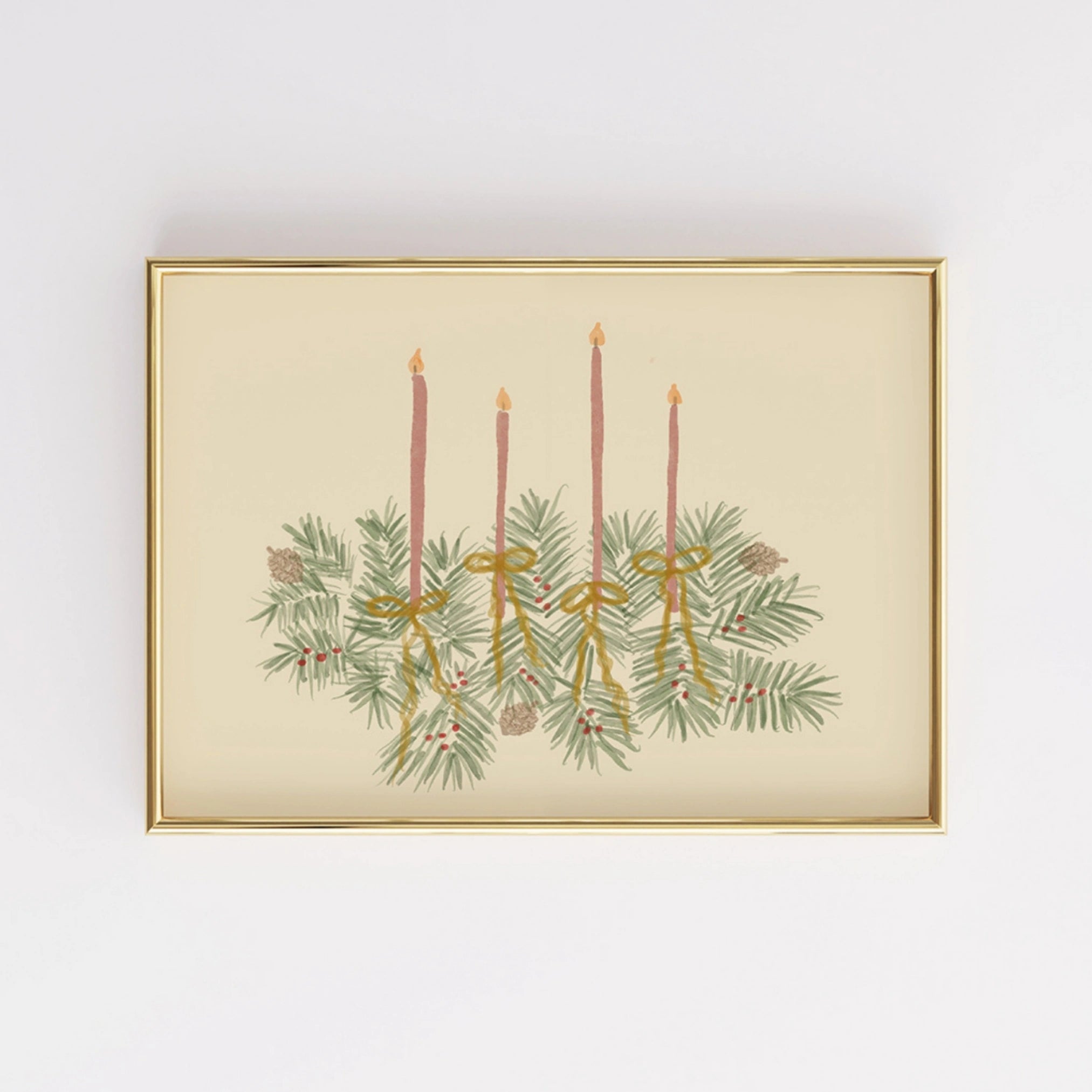 Christmas Candle Centerpiece Wall Art