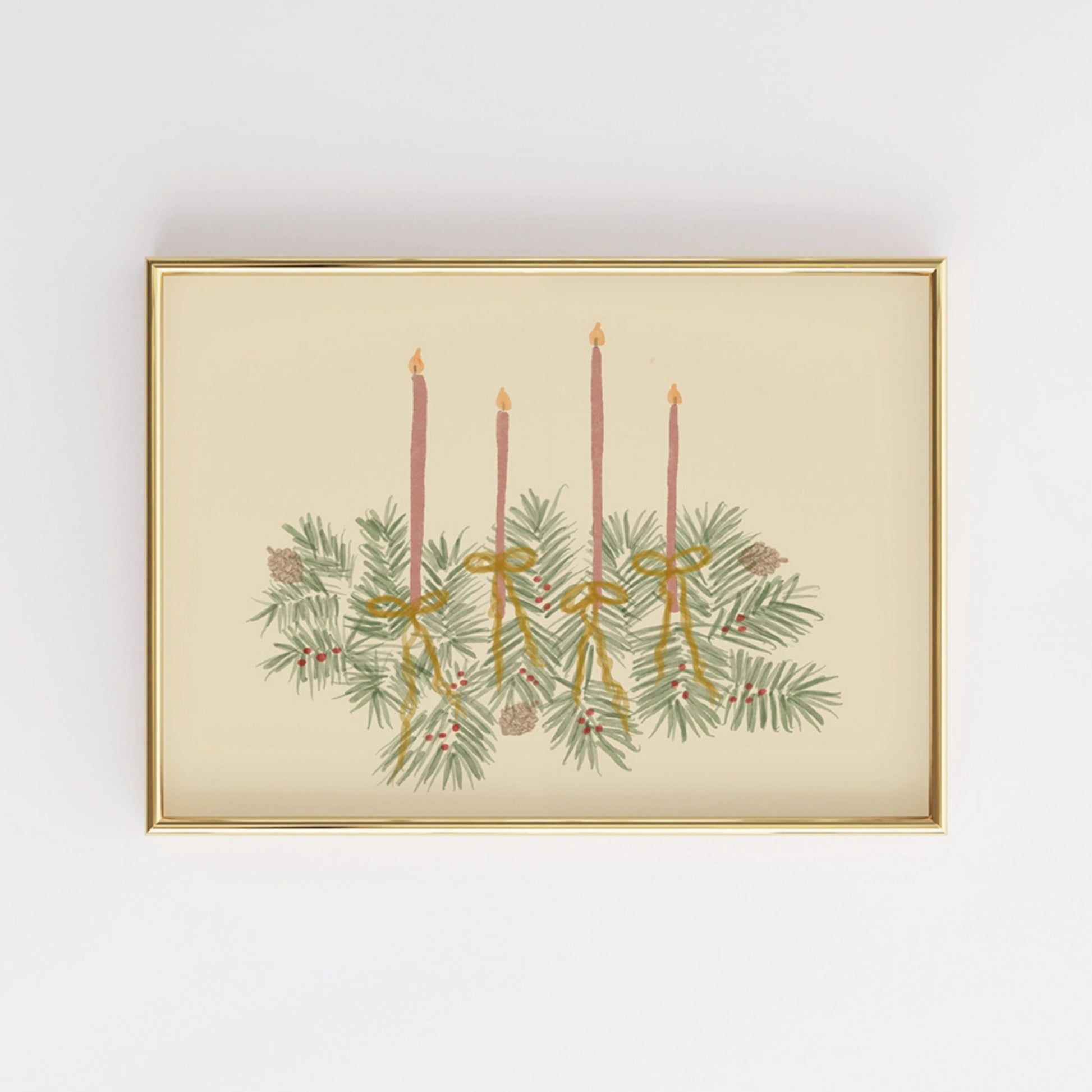 Christmas Candle Centerpiece Wall Art