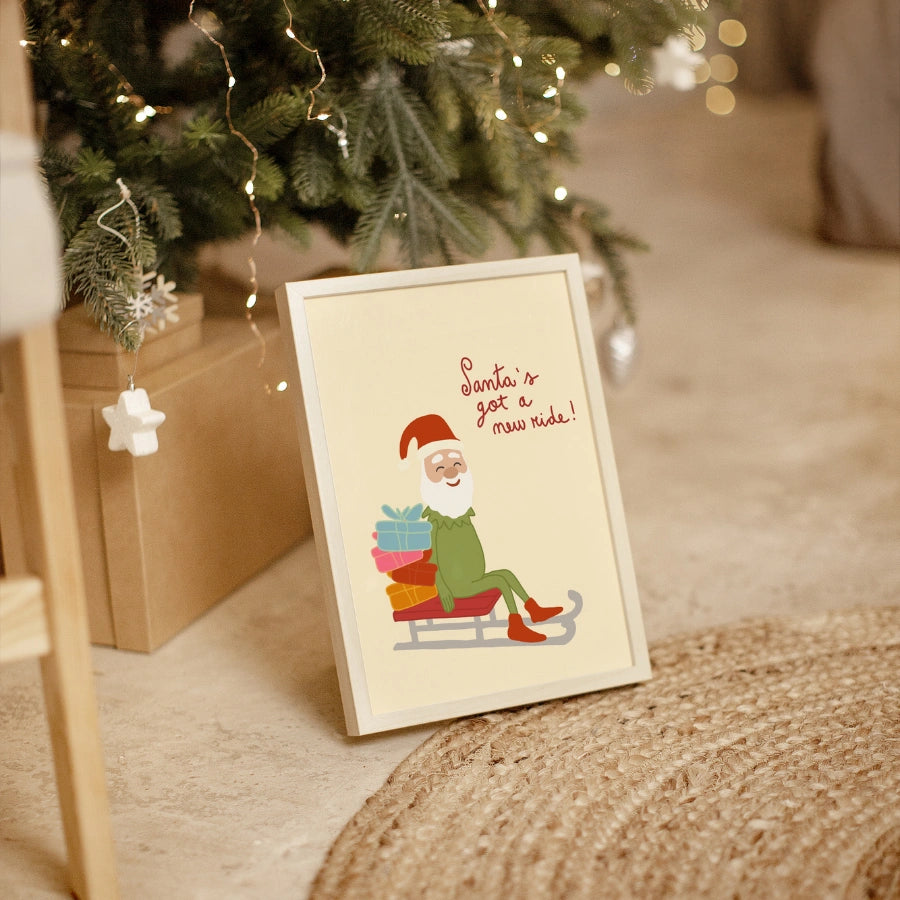 Santa’s New Ride – Scandinavian Holiday Print