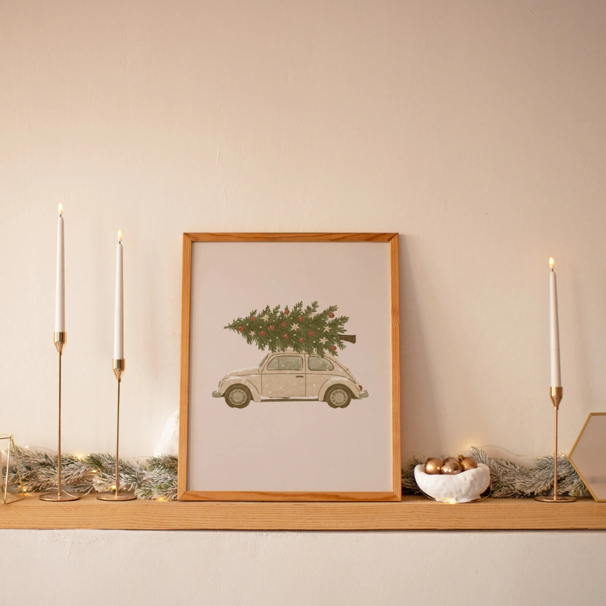 Christmas Car Wall Art