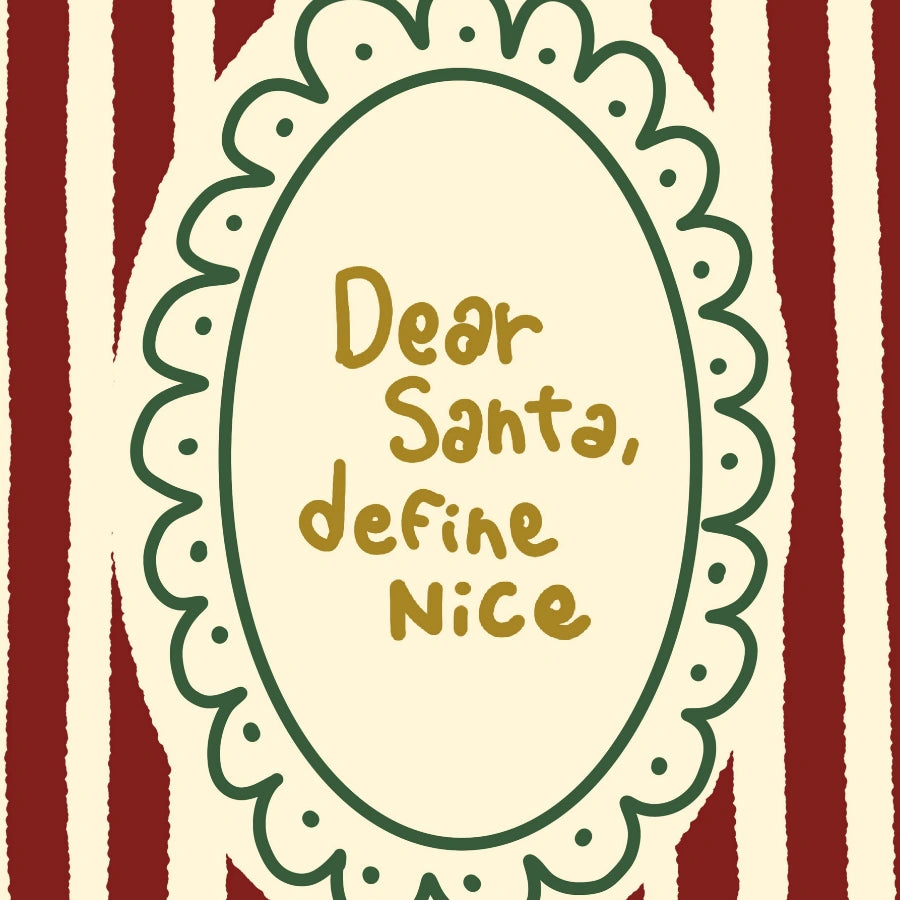 Dear Santa Define Nice – Funny Christmas Quote Wall Art