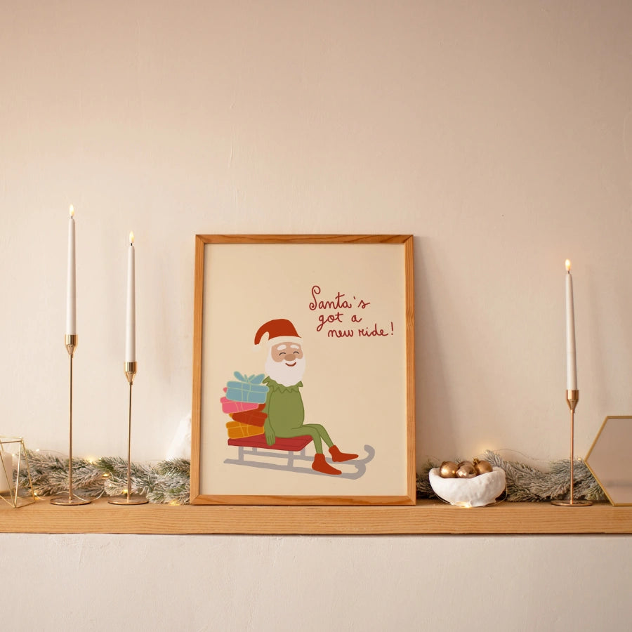 Santa’s New Ride – Scandinavian Holiday Print