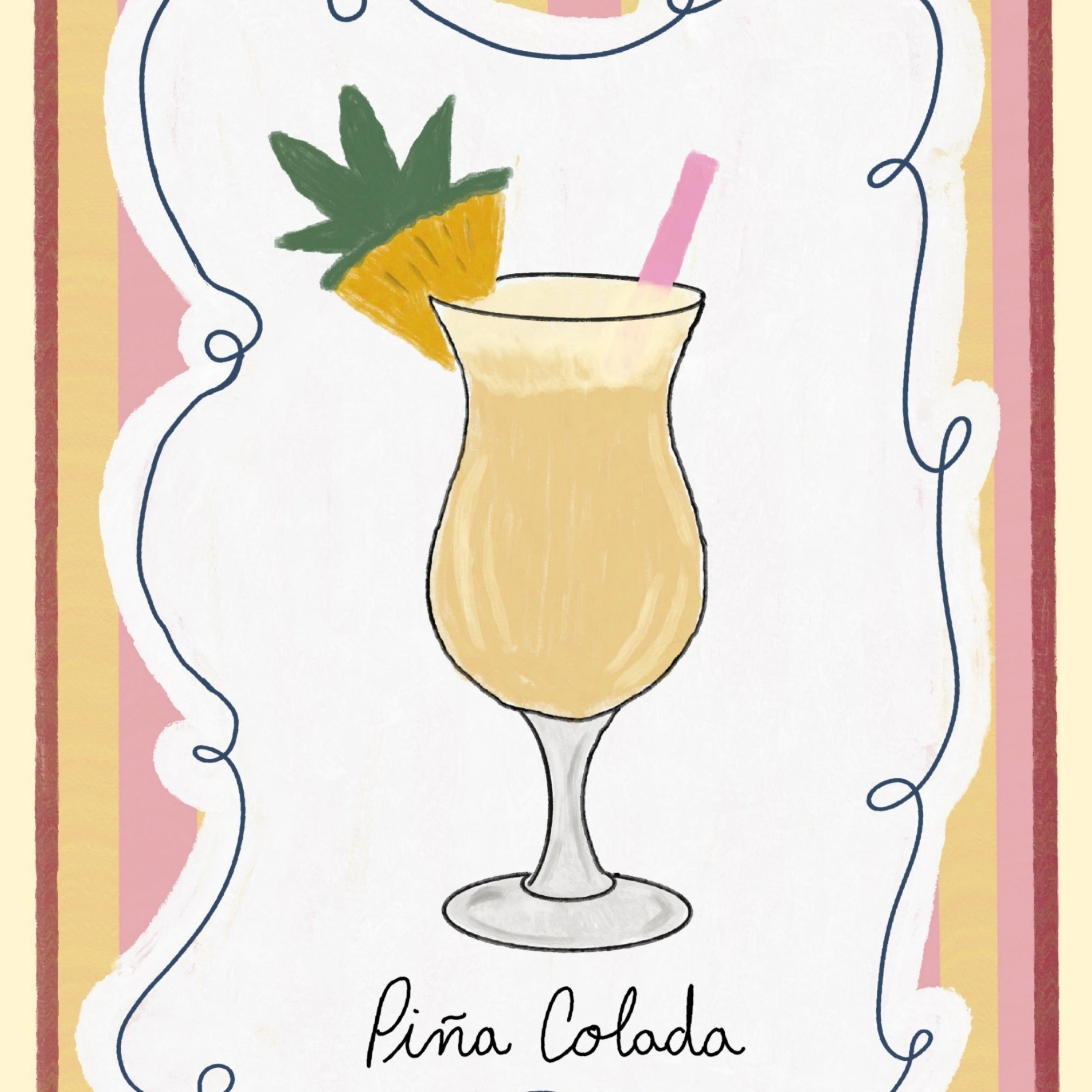 Piña Colada Cocktail Wall Art