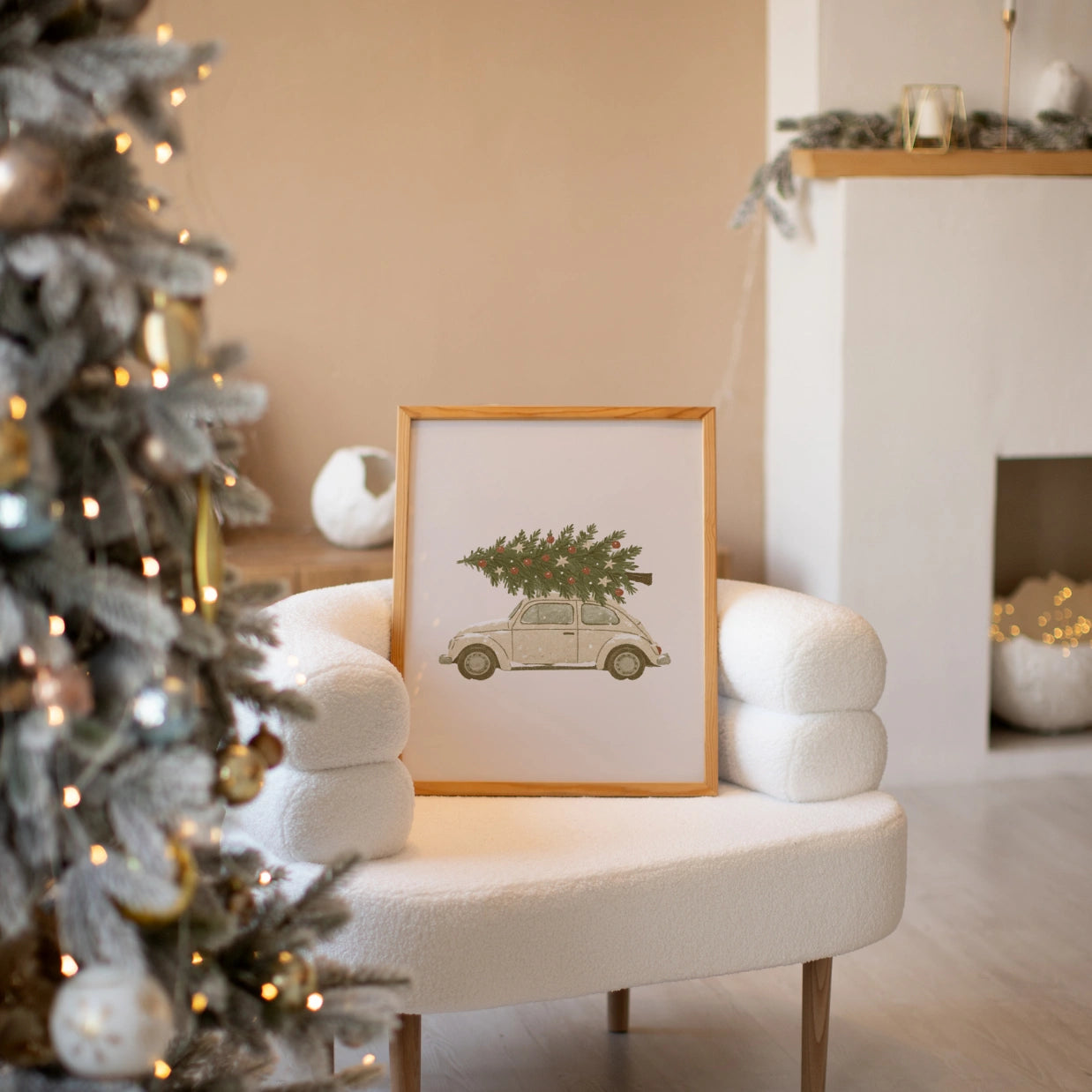 Christmas Car Wall Art