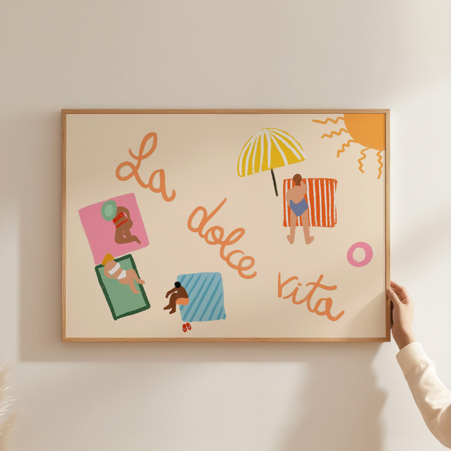 La Dolce Vita – Playful Italian Beach Print