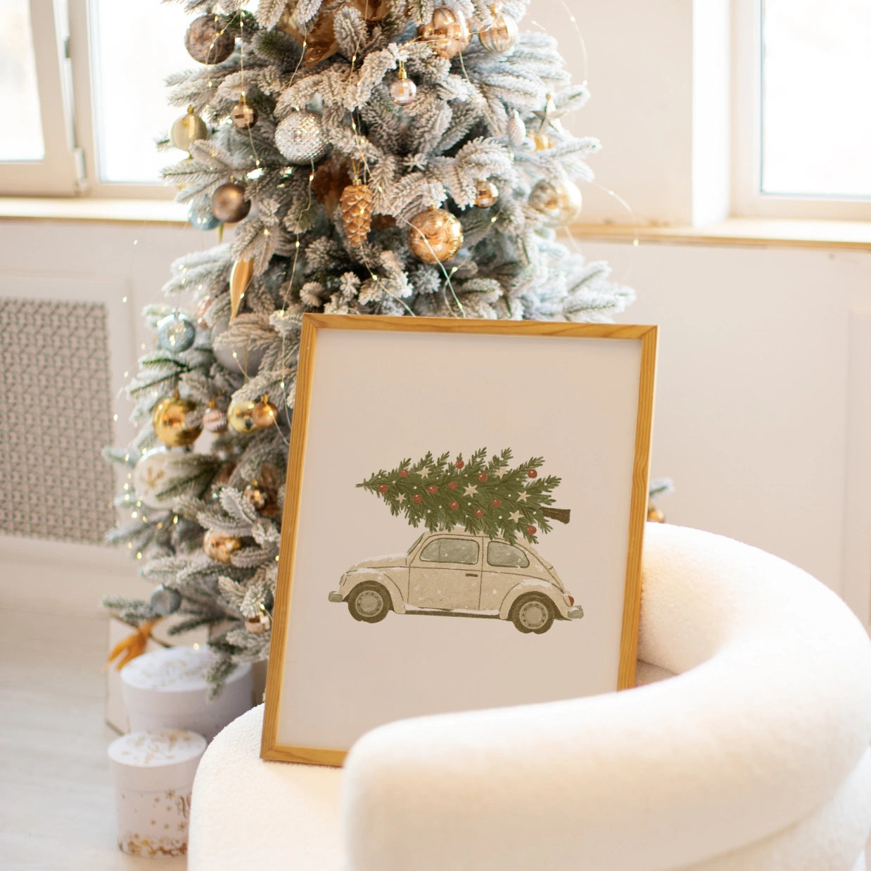 Christmas Car Wall Art