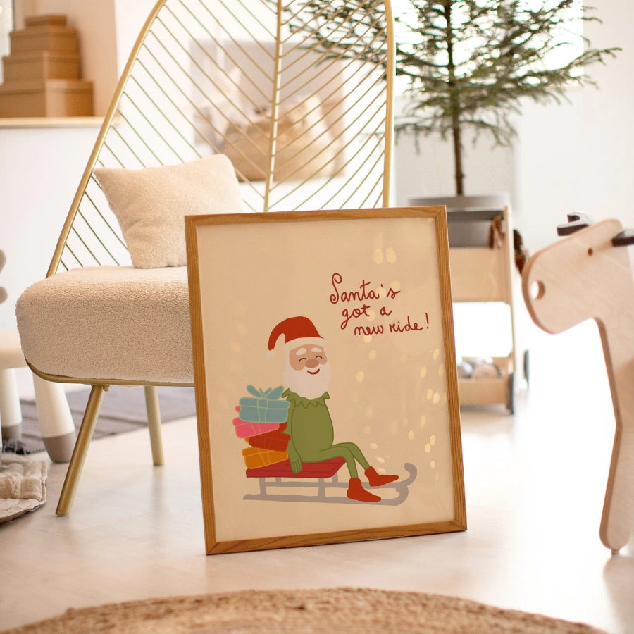 Santa’s New Ride – Scandinavian Holiday Print