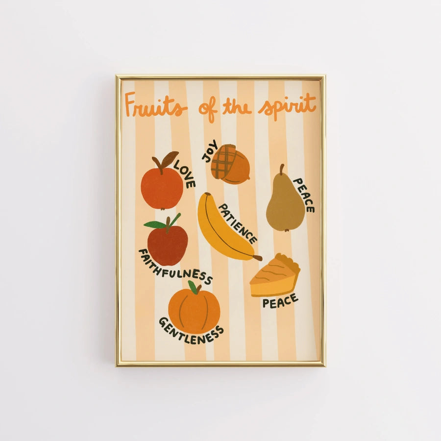 Fruits of the Spirit Wall Art - Autumn Christian Print with Bible Verse