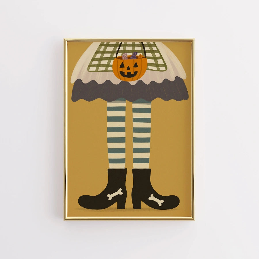 Witch Legs Halloween Print – Cute Trick or Treat Wall Art