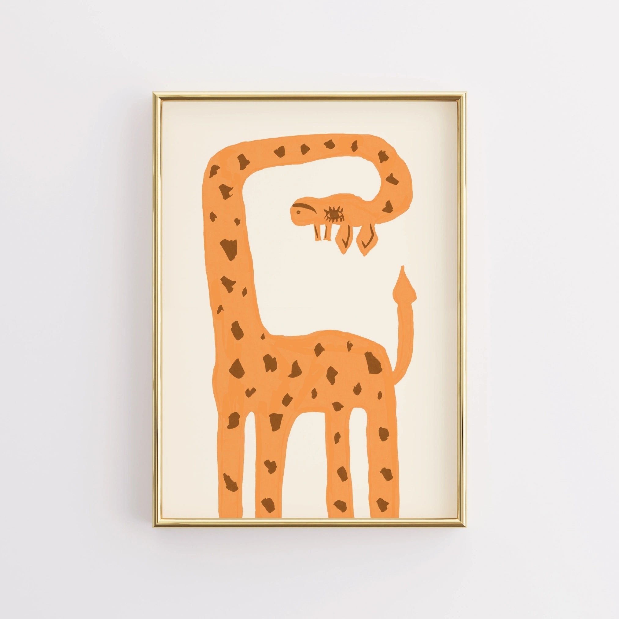 Giraffe Hug Nursery Print – Sweet Jungle Animal Wall Art