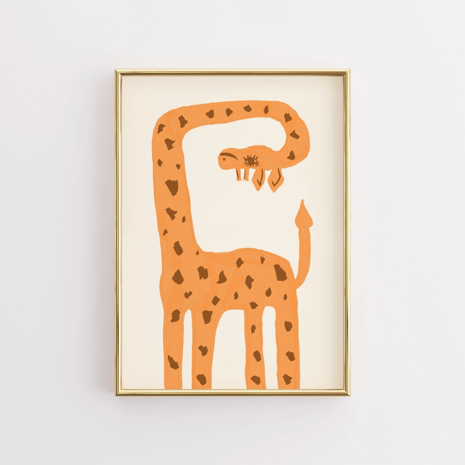 Giraffen-Umarmungs-Kinderzimmerbild – Süße Dschungeltier-Wandkunst