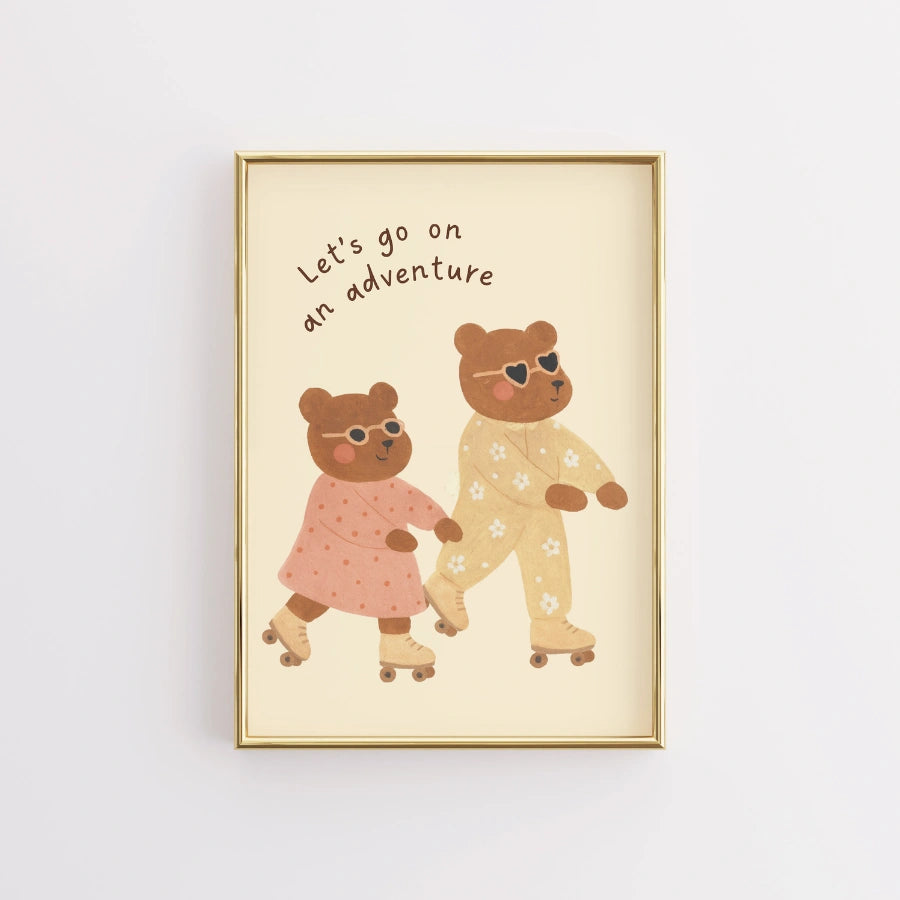 Bear Nursery Print - Let’s Go on an Adventure Wall Art