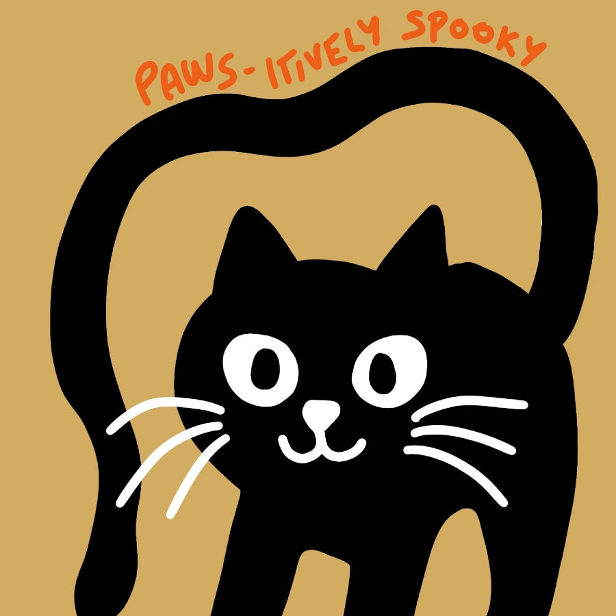 Black Cat Halloween Wall Art – Paws-itively Spooky Print