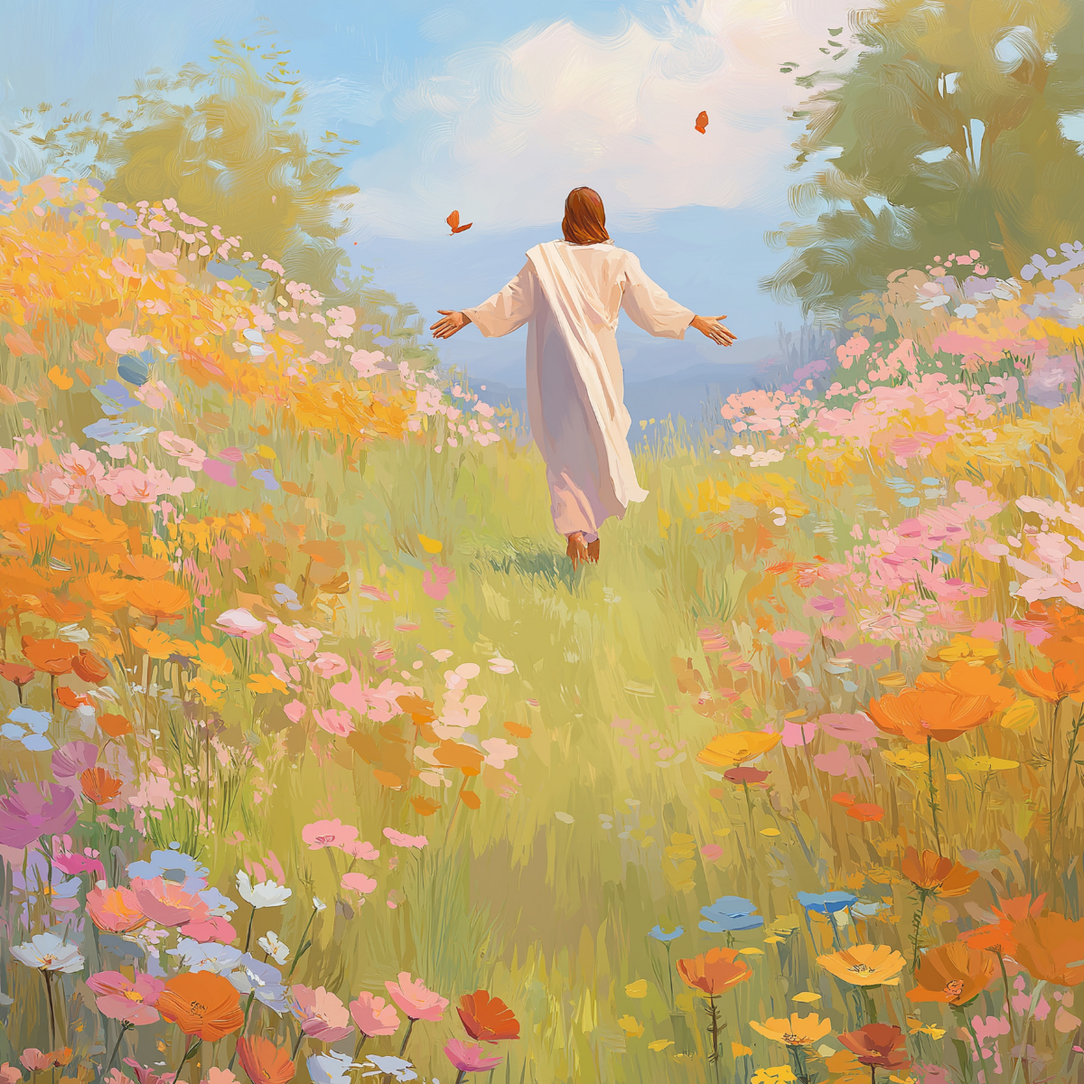 Jesus in Bloom – Peaceful Christian Wall Art