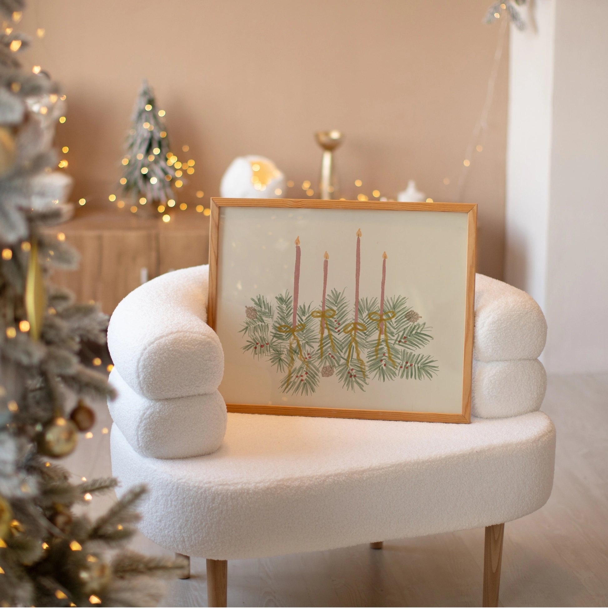 Christmas Candle Centerpiece Wall Art
