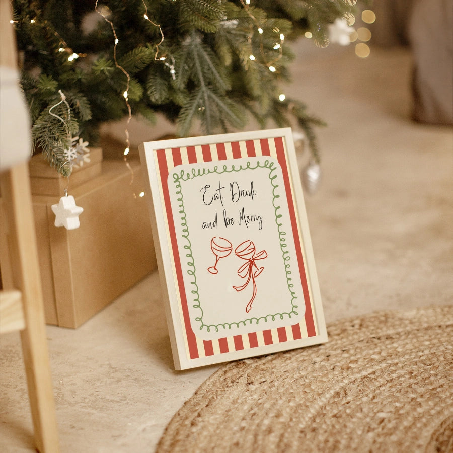 Iss, trink, sei fröhlich – Wandbild für die Weihnachtsfeier