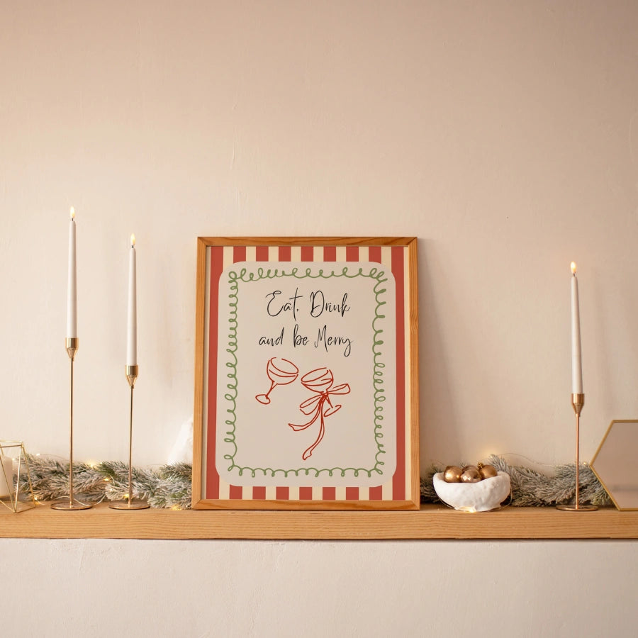 Iss, trink, sei fröhlich – Wandbild für die Weihnachtsfeier