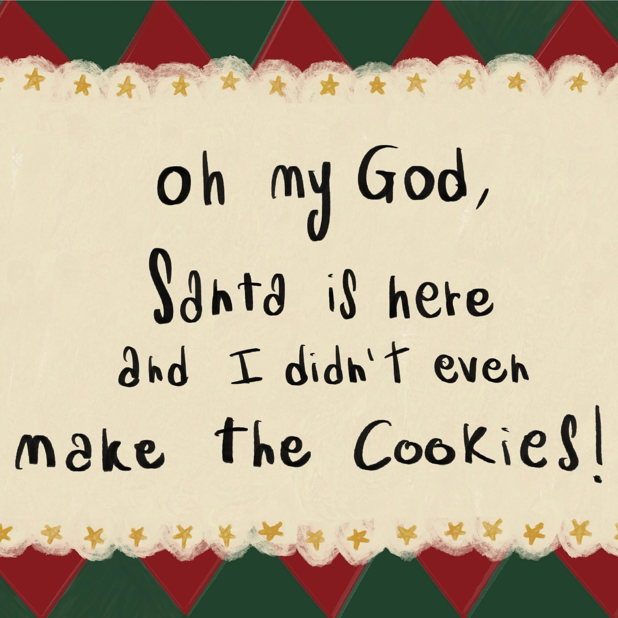 Santa Is Here Funny Christmas Wall Art