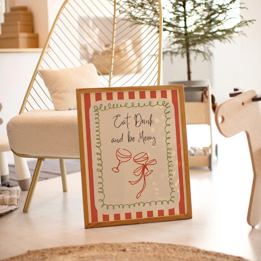 Iss, trink, sei fröhlich – Wandbild für die Weihnachtsfeier