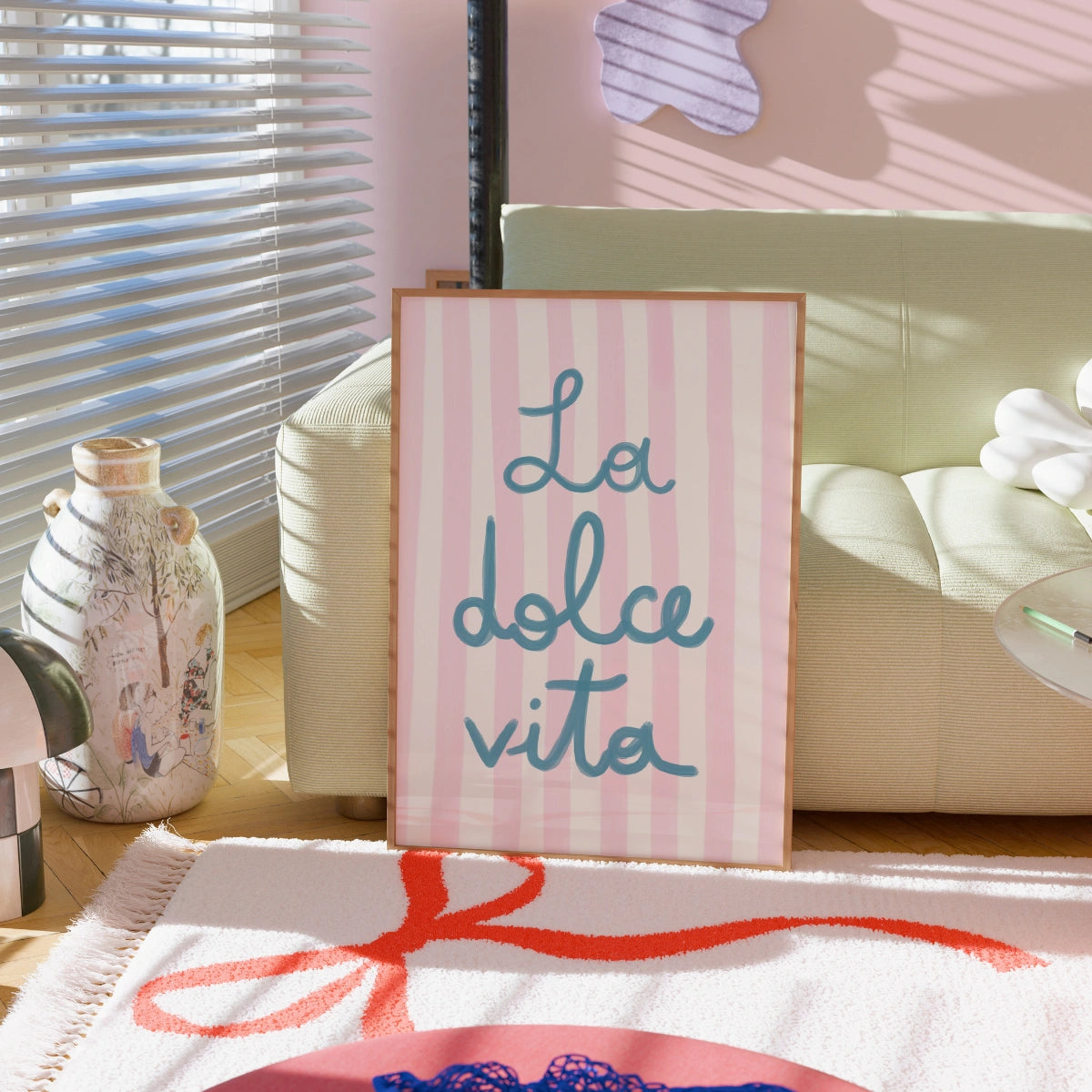 La Dolce Vita Wall Art – Pink Stripe Print