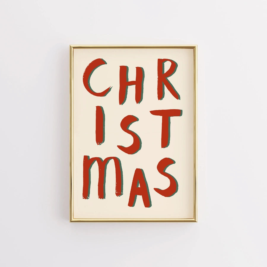 Lettere di Natale in grassetto – Stampa artistica da parete per le feste