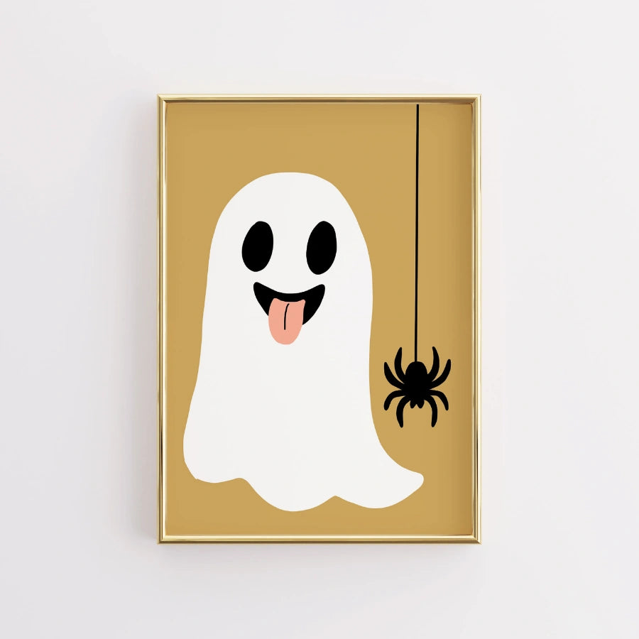 Ghost and Spider Halloween Wall Art – Cute Print Halloween Decor