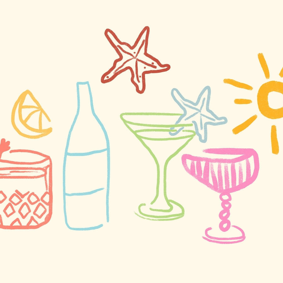 Summer Cocktails Print – Coastal Bar Wall Art