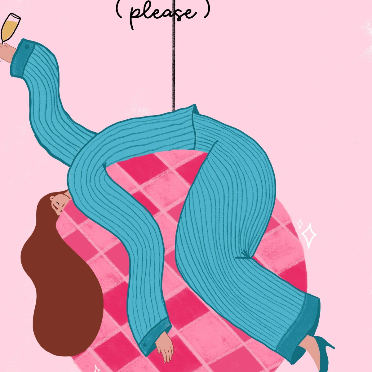 Champagne Please Wall Art – Disco Ball Print