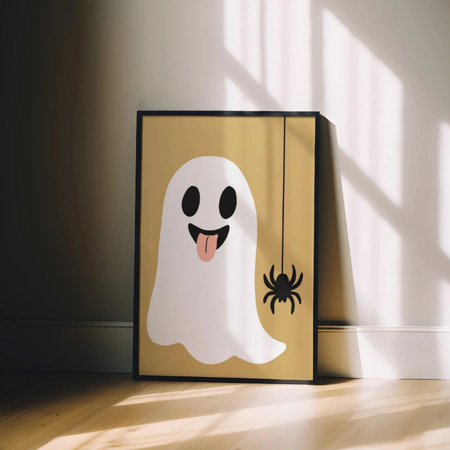 Ghost and Spider Halloween Wall Art – Cute Print Halloween Decor