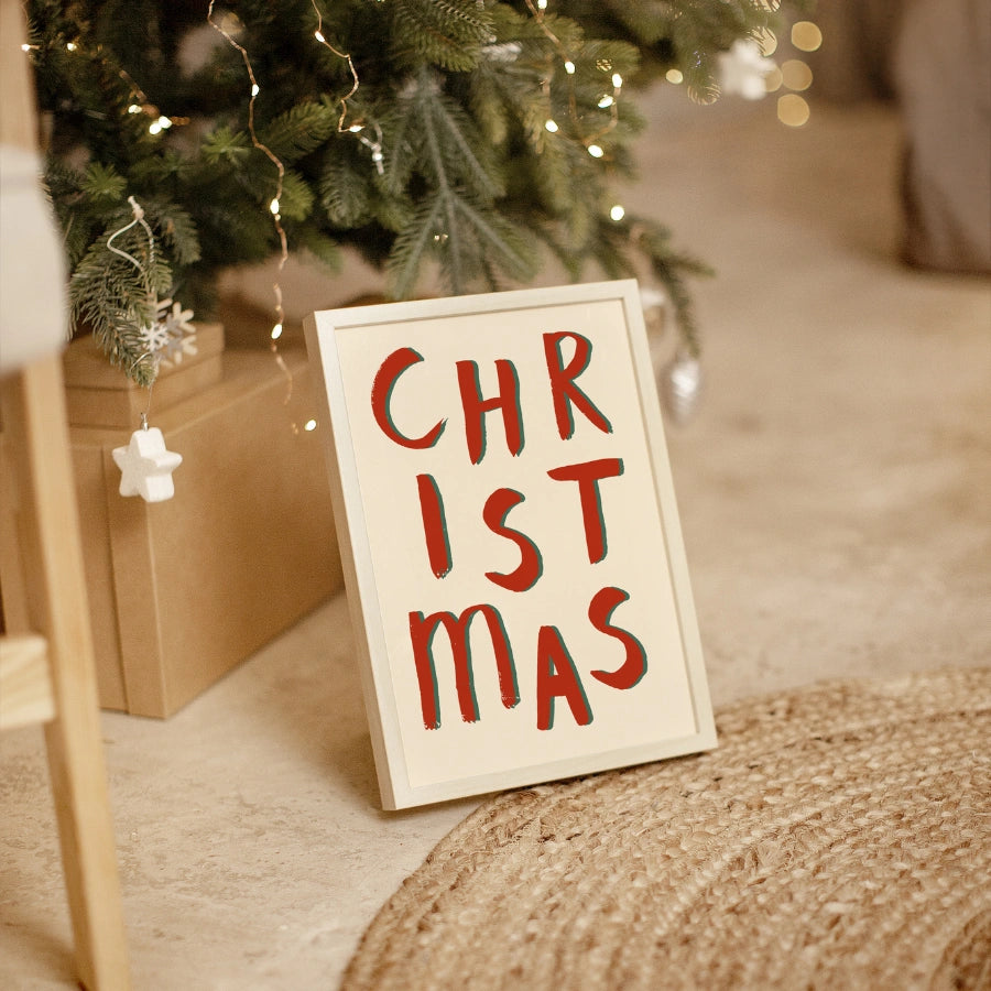 Lettere di Natale in grassetto – Stampa artistica da parete per le feste