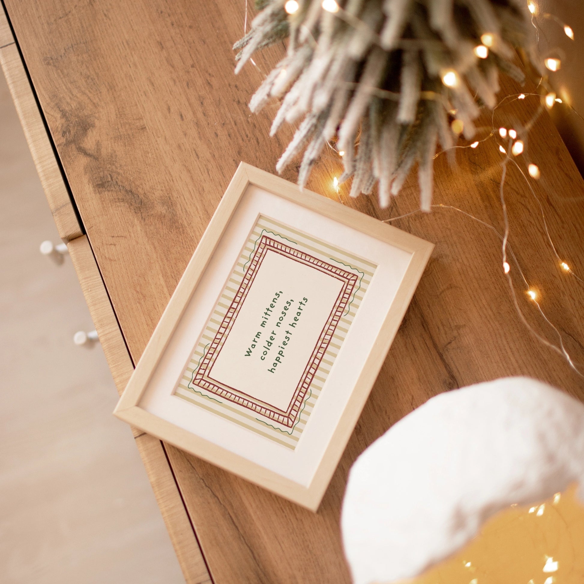 Warm Mittens Winter Quote Print