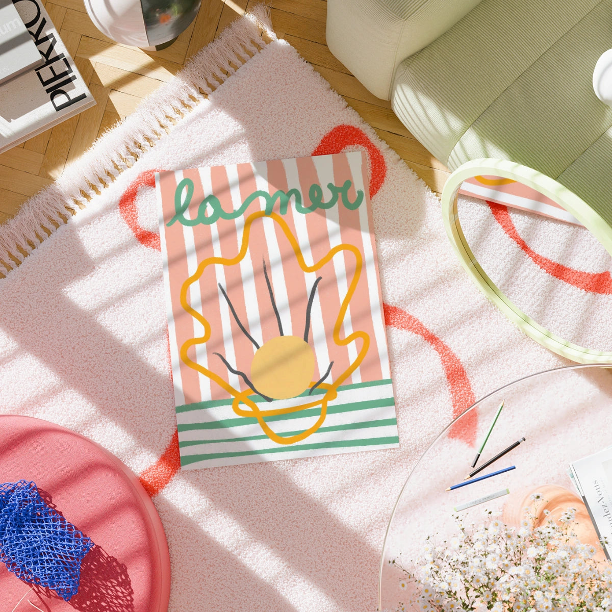 La Mer Print – French Coastal Shell Wall Art