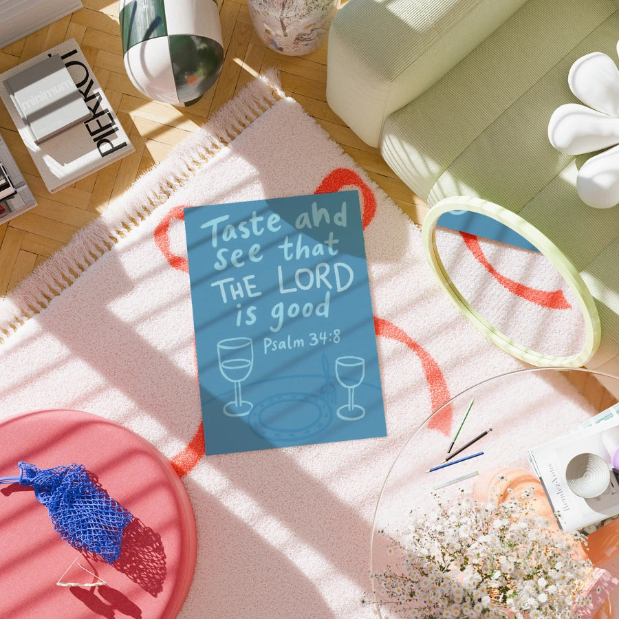 Psalm 34:8 Christian Print – Bible Verse Poster