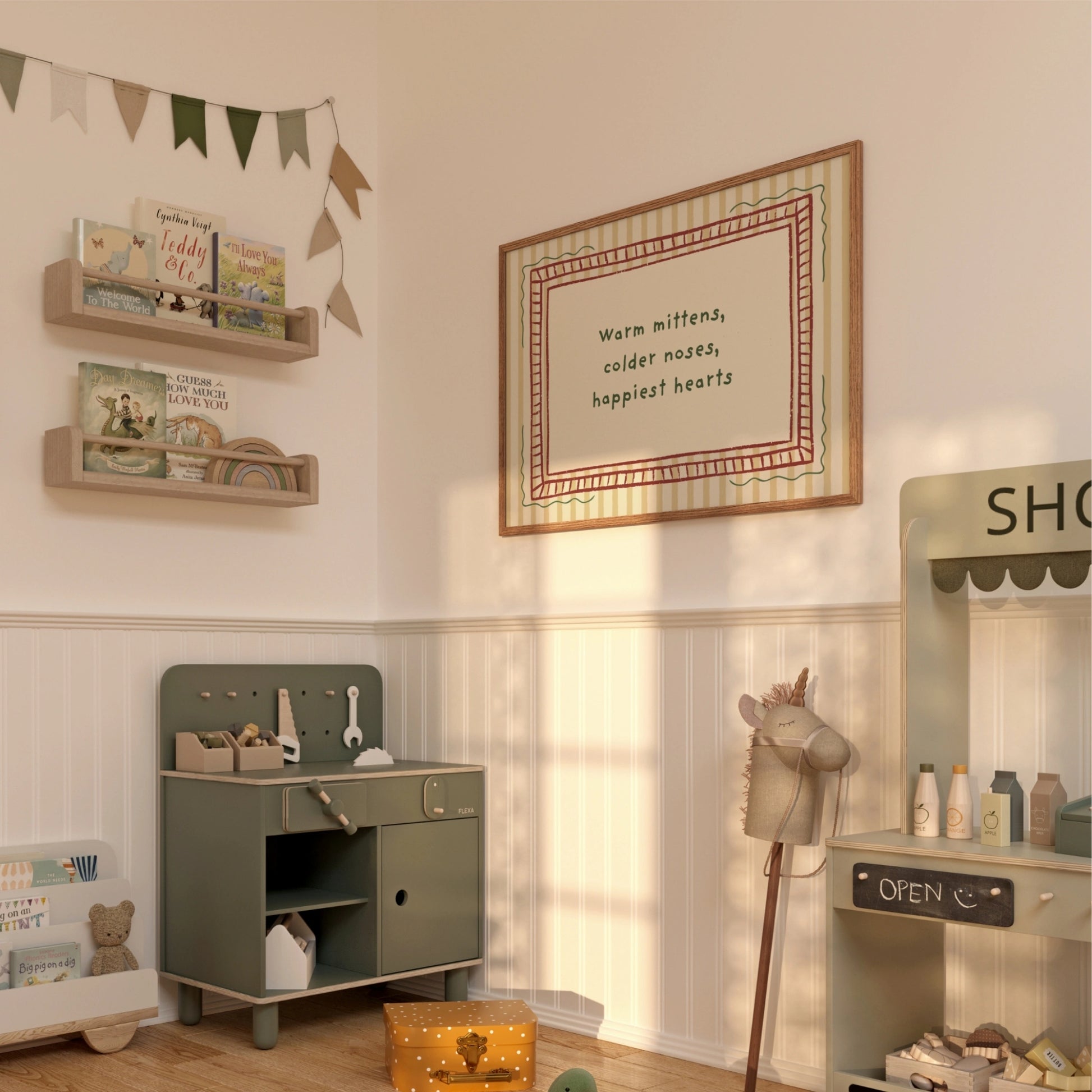 Warm Mittens Winter Quote Print