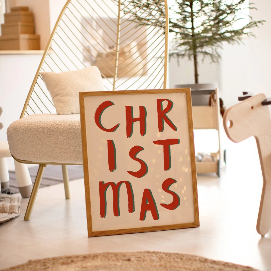 Lettere di Natale in grassetto – Stampa artistica da parete per le feste