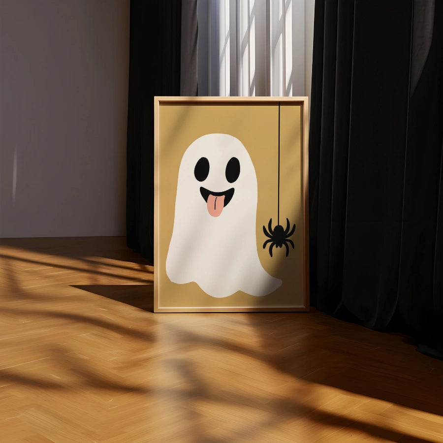 Ghost and Spider Halloween Wall Art – Cute Print Halloween Decor